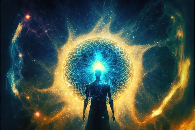 La energía de los chakras Fuente de espiritualidad universo fuerza vital prana la mente de Dios IA generativa