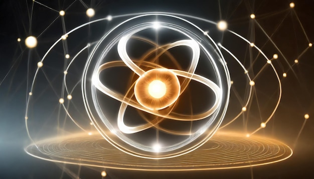Foto energia de potência de fundo do elemento de célula atômica rotativa
