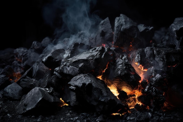 Energía de roca volcánica de la Tierra derivada de los carbones industriales como fondo negro natural