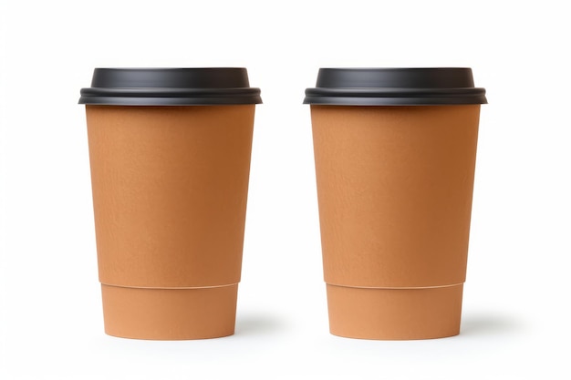Energía verde en cada sorbo Copas de café de papel marrón biodegradables con opciones de tapa versátiles