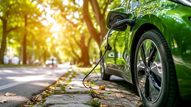 Foto energizando a sustentabilidade a revolução do automóvel elétrico verde e ecológico