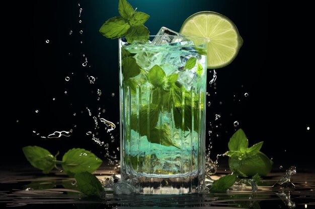 Energizante cóctel de Mojito de vidrio verde Generar Ai