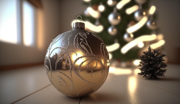 Enfeites de Natal bola de decoração design de interiores Imagem gerada por IA