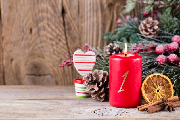 Enfeites de natal na mesa