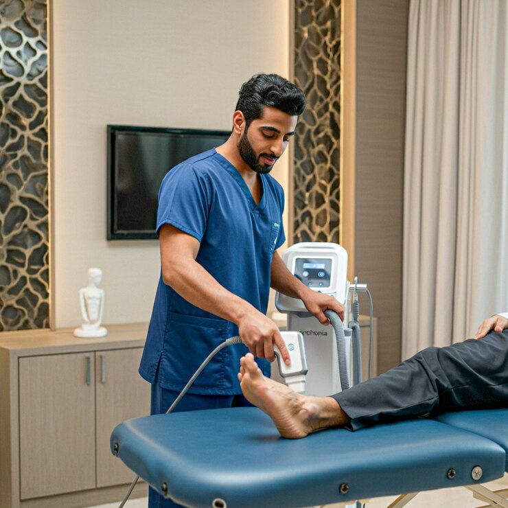 enfermera interactuando con los pacientes sesión de fisioterapia