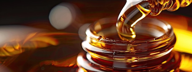enfoque selectivo de las gotas de aceite de maíz
