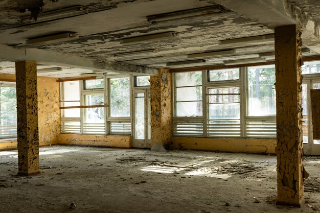 Enfoque selectivo, una vieja casa abandonada