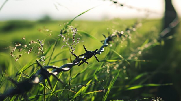 El enfrentamiento con alambre de púas que desafía la naturaleza serena