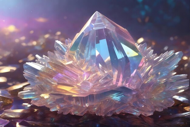 Engel-Aura Quarz Kristall Edelstein Kristall-Diamant-Quarz Diamant-Angel-Aura-Quarz-Stein KI-Generativ