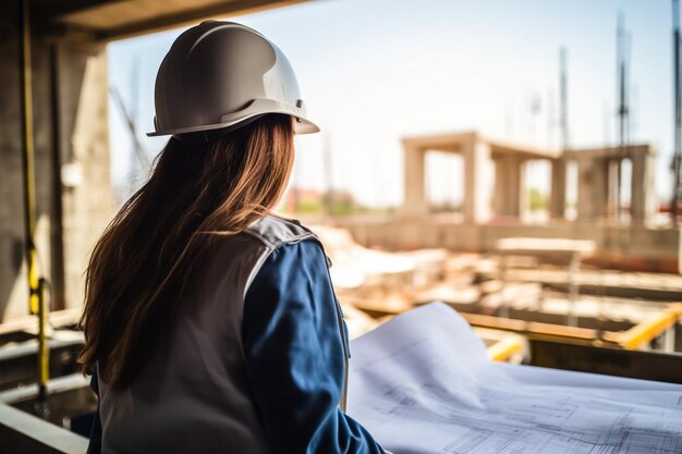 Foto engenheira de construção