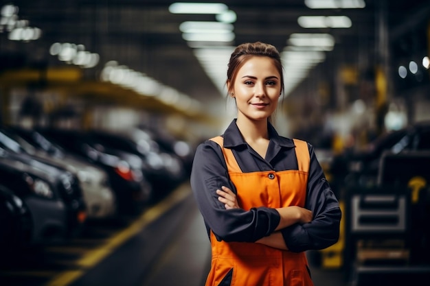 Engenheira qualificada na fábrica automotiva Generative Ai