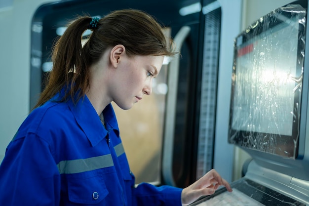 Engenheiras robóticas usando controlador para operar remotamente a programação