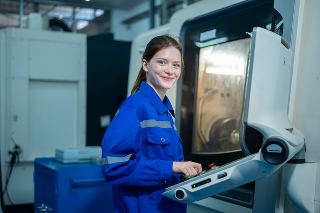 Engenheiras robóticas usando controlador para operar remotamente a programação