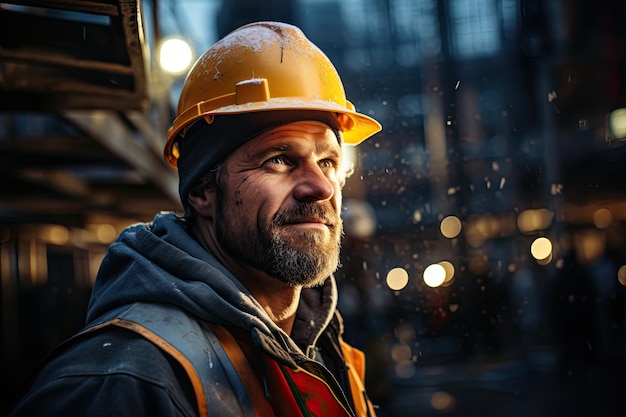 engenheiro confiante em um canteiro de obras