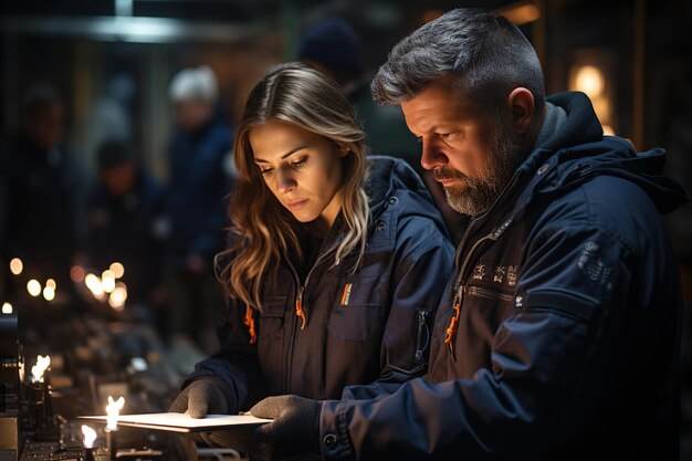 Engenheiro industrial masculino e feminino AI Gerado