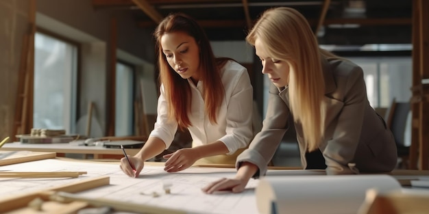 Engenheiro ou arquiteto a trabalhar num canteiro de obras