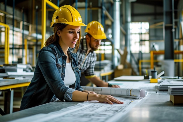 engenheiros de construção em ação