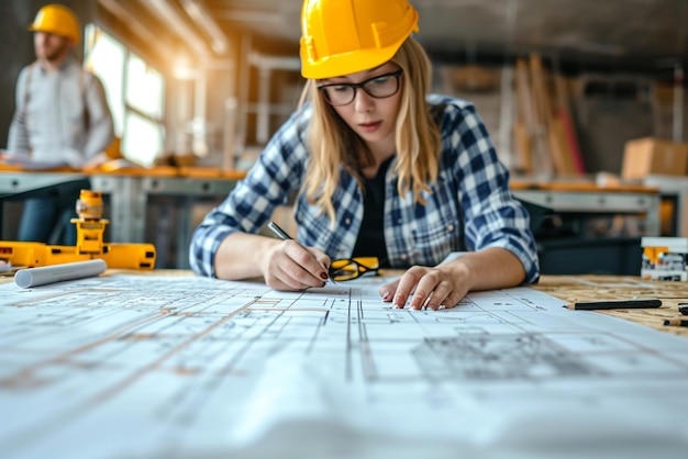 engenheiros de construção em ação