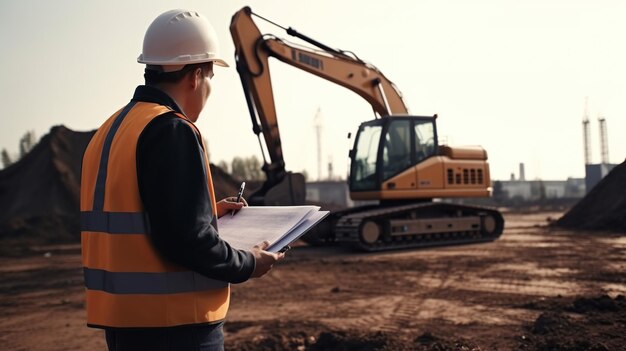 Foto engenheiros de construção supervisionando o progresso do projeto de construção