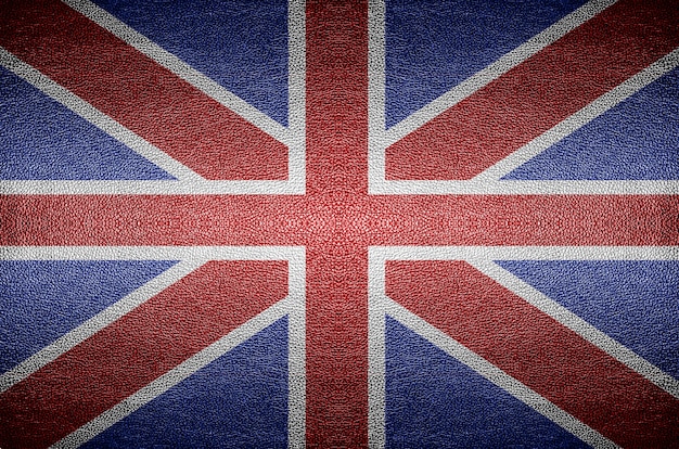 England-Flagge auf PVC-Lederhintergrund.