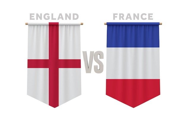 England gegen Frankreich Fußballspiel 3D-Rendering
