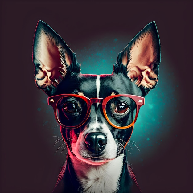 Engraçado Hipster Ilustração de arte de cachorro fofo Cães antropomórficos