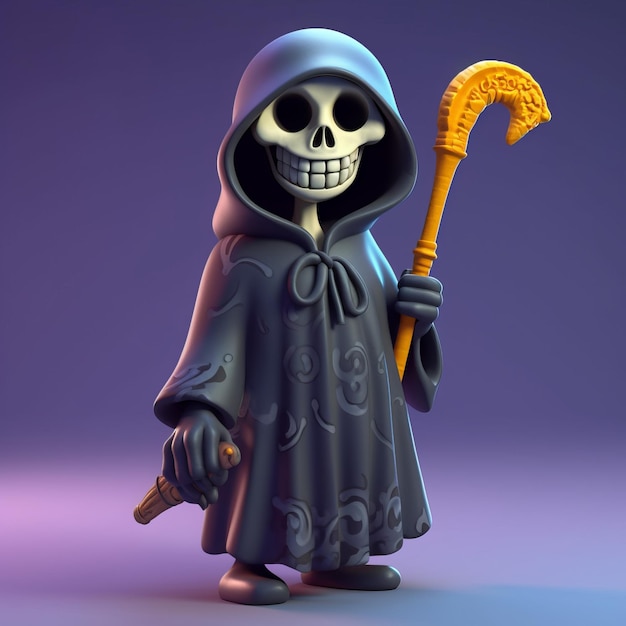 Engraçado personagem de desenho animado Grim Reaper