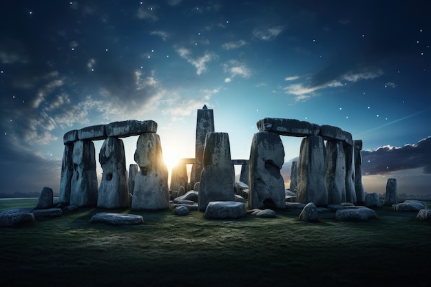 Enigmático Stonehenge no amanhecer Inteligência Artificial Gerativa