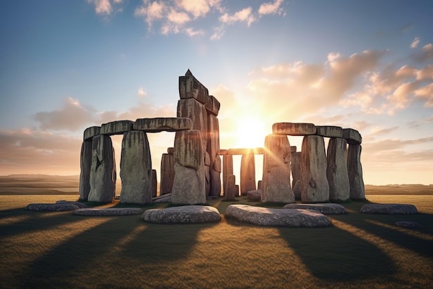 Enigmático Stonehenge no amanhecer Inteligência Artificial Gerativa