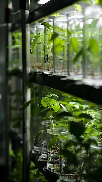 Foto enjeñería genética de laboratorio de empalme de adn