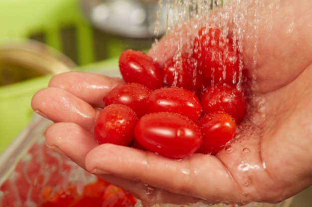 Enjuague de tomates uva cerrar