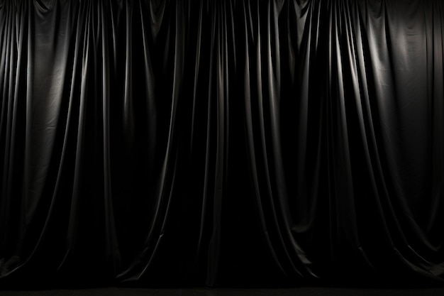 Foto enmarcado con cortina negra plegada
