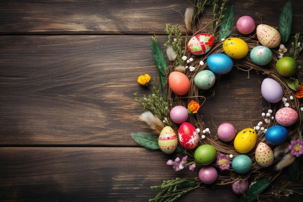 enmarcado con huevos de Pascua