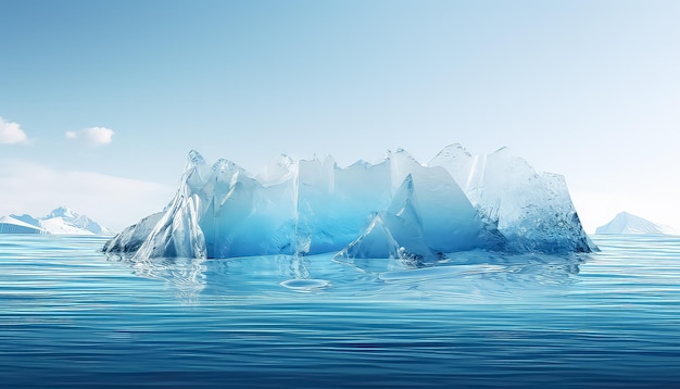 Un enorme iceberg en el mar más puro