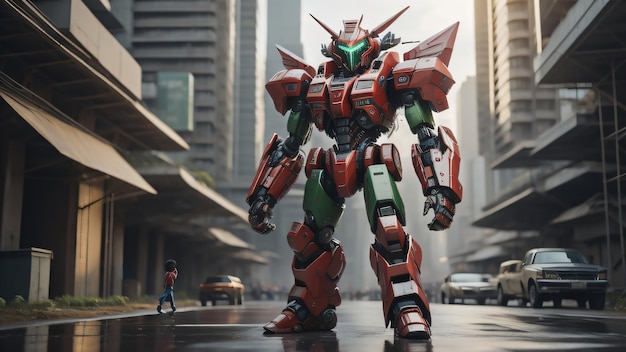 Foto enorme mechanisierte gundam ki generiert