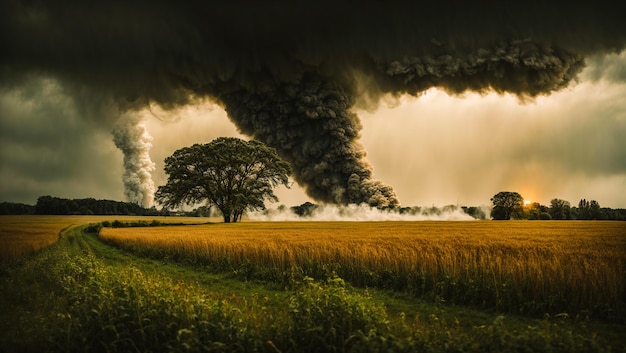 Enorme paisagem de tornado