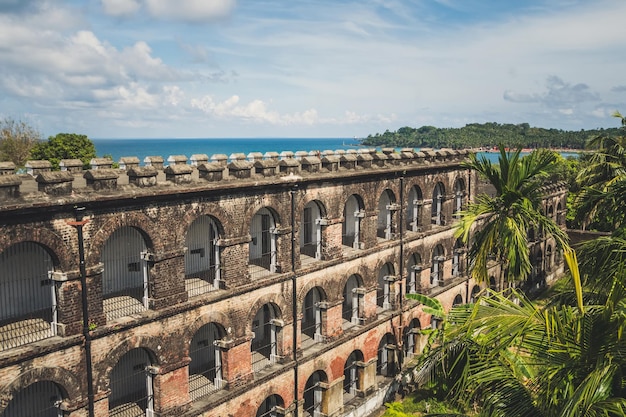 Una enorme prisión en la vista superior de Port Blair