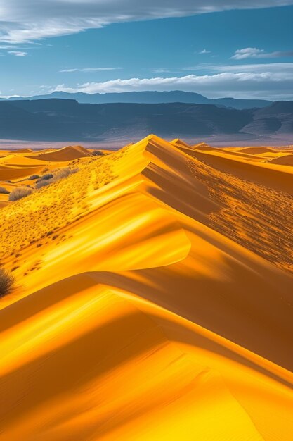 Enormes dunas de areia no meio de um deserto