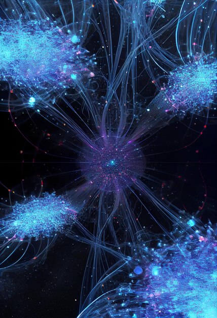 Enredamiento cuántico en forma de ondas multicolores que se cruzan AI Generado