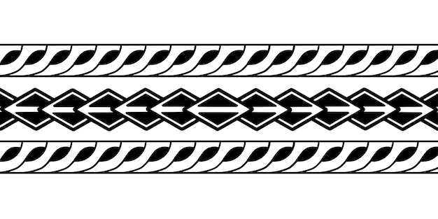 Enrole ao redor do braço desenho de tatuagem polinésia Padrão samoano aborígene