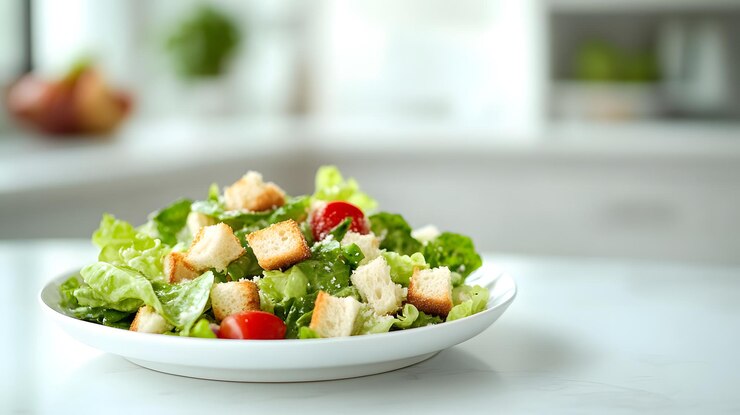 una ensalada con arándanos y arándanos en un plato blanco