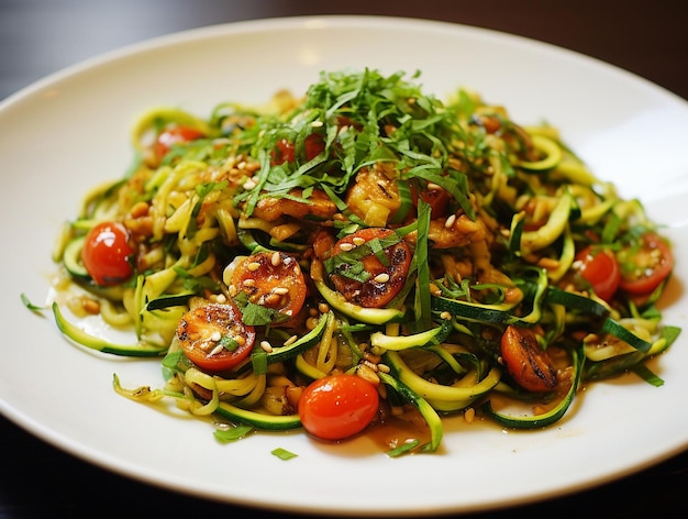 Ensalada de calabacín especiado Comida vegana geet generado ia