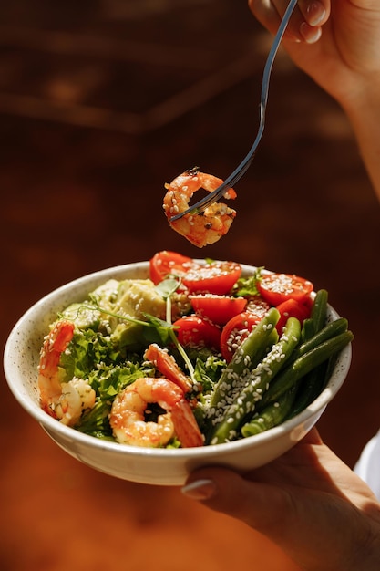 Ensalada Con Camarones