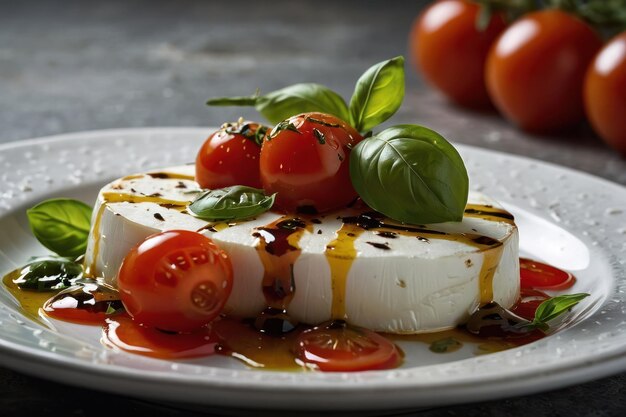 La ensalada de caprese de cerca