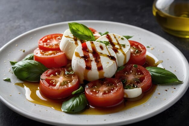 La ensalada de caprese de cerca