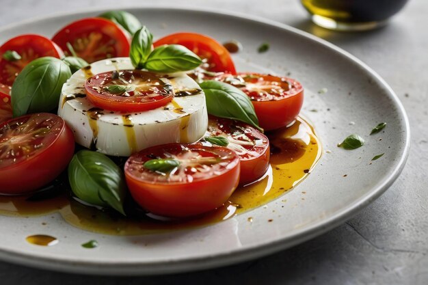 Foto la ensalada de caprese de cerca