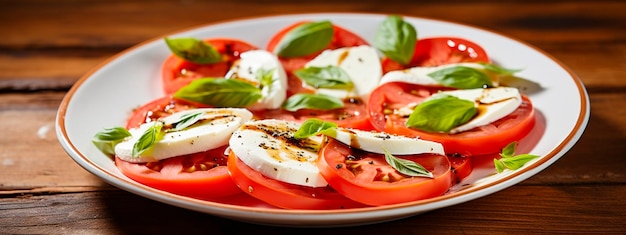 ensalada de caprese en un plato enfoque selectivo comida