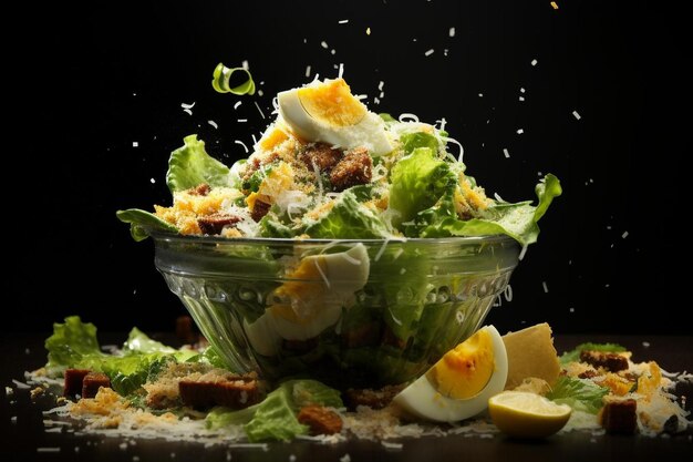 Ensalada de César con brillo gastronómico