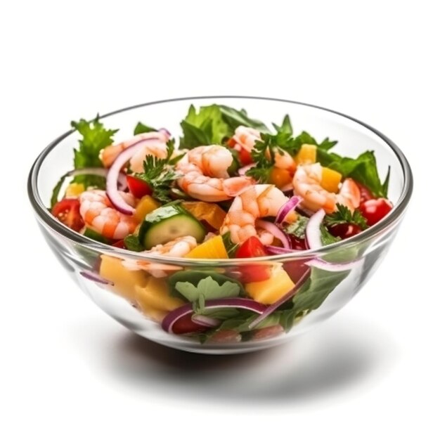 Ensalada con Ceviche de camarones