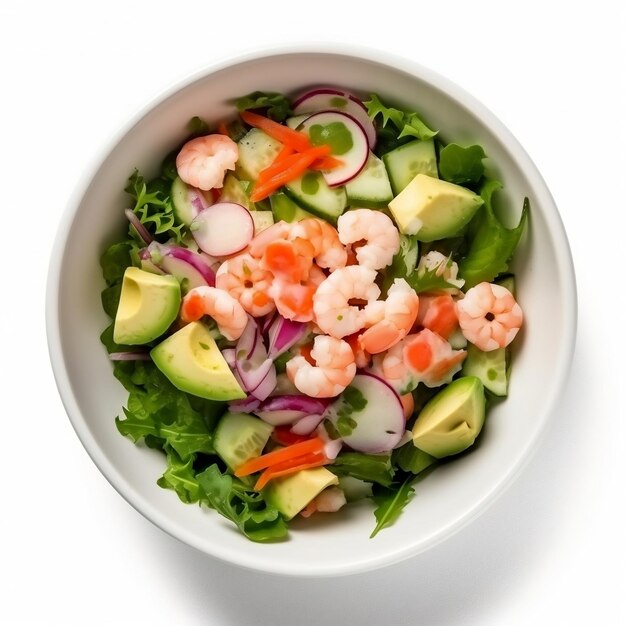 Ensalada con Ceviche de camarones